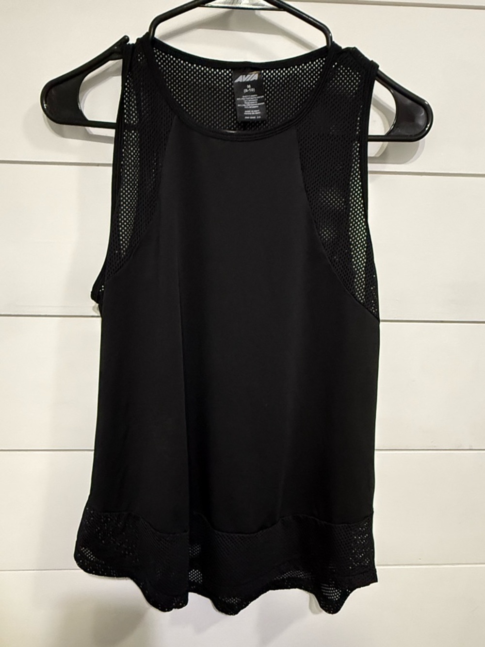 Avia Black Mesh-Trim Athletic Tank